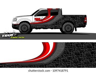 pickup Truck Graphic vector. abstract shape design for vehicle vinyl wrap background 
