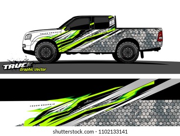 pickup Truck Graphic vector. abstract racing background design for vehicle vinyl wrap