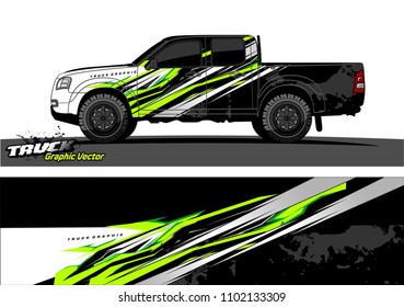 pickup Truck Graphic vector. abstract racing background design for vehicle vinyl wrap