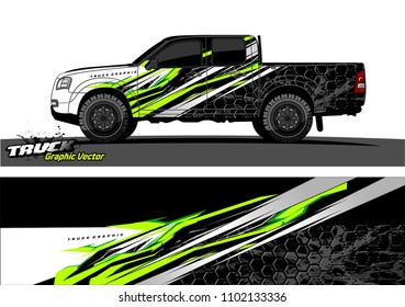 pickup Truck Graphic vector. abstract racing background design for vehicle vinyl wrap