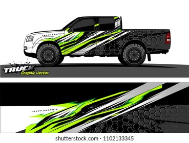 pickup Truck Graphic vector. abstract racing background design for vehicle vinyl wrap