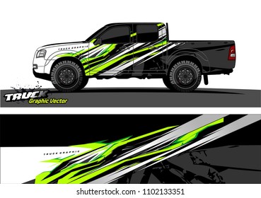 pickup Truck Graphic vector. abstract racing background design for vehicle vinyl wrap