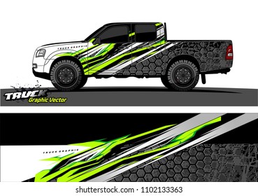 pickup Truck Graphic vector. abstract racing background design for vehicle vinyl wrap