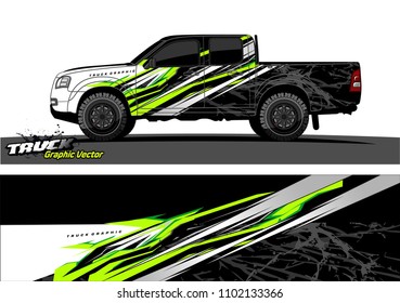 pickup Truck Graphic vector. abstract racing background design for vehicle vinyl wrap