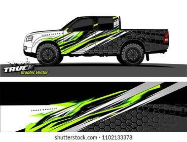 pickup Truck Graphic vector. abstract racing background design for vehicle vinyl wrap