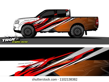 pickup Truck Graphic vector. abstract racing background design for vehicle vinyl wrap