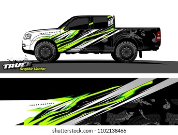 pickup Truck Graphic vector. abstract racing background design for vehicle vinyl wrap