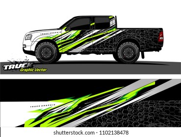 pickup Truck Graphic vector. abstract racing background design for vehicle vinyl wrap