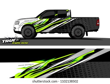 pickup Truck Graphic vector. abstract racing background design for vehicle vinyl wrap