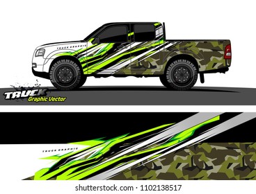 pickup Truck Graphic vector. abstract racing background design for vehicle vinyl wrap