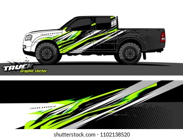 pickup Truck Graphic vector. abstract racing background design for vehicle vinyl wrap