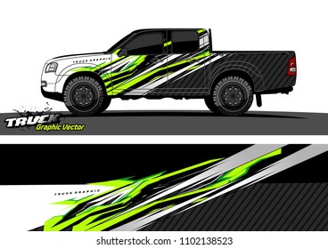 pickup Truck Graphic vector. abstract racing background design for vehicle vinyl wrap