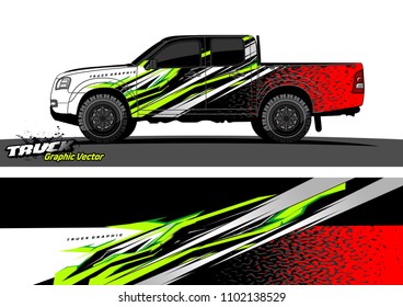 pickup Truck Graphic vector. abstract racing background design for vehicle vinyl wrap