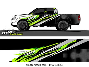 pickup Truck Graphic vector. abstract racing background design for vehicle vinyl wrap