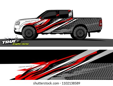 pickup Truck Graphic vector. abstract racing background design for vehicle vinyl wrap