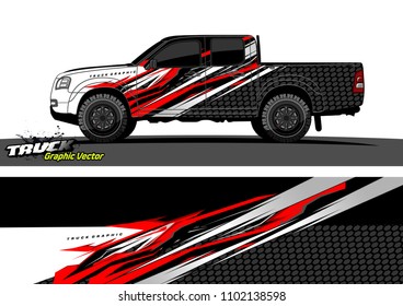 pickup Truck Graphic vector. abstract racing background design for vehicle vinyl wrap