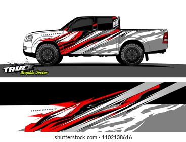 pickup Truck Graphic vector. abstract racing background design for vehicle vinyl wrap