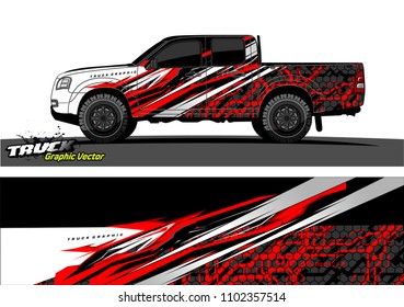 pickup Truck Graphic vector. abstract racing background design for vehicle vinyl wrap