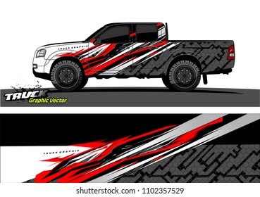 pickup Truck Graphic vector. abstract racing background design for vehicle vinyl wrap