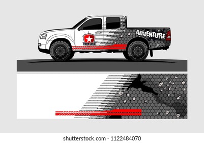 pickup Truck Graphic vector. abstract racing background design for vehicle vinyl wrap