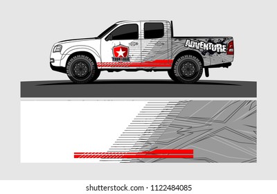 pickup Truck Graphic vector. abstract racing background design for vehicle vinyl wrap