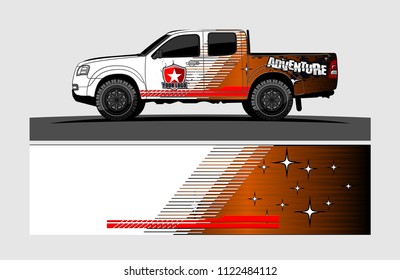 pickup Truck Graphic vector. abstract racing background design for vehicle vinyl wrap