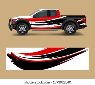 pickup truck graphic vector. abstract shape with grunge design for vehicle vinyl wrap