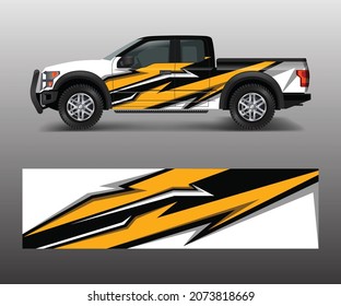 pickup truck graphic vector. abstract shape with grunge design for vehicle vinyl wrap