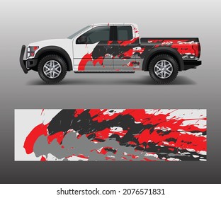 pickup truck graphic vector. abstract shape with grunge design for vehicle vinyl wrap