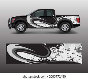 pickup truck graphic vector. abstract shape with grunge design for vehicle vinyl wrap