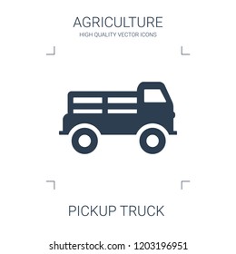 pickup truck icon. high quality filled pickup truck icon on white background. from agriculture collection flat trendy vector pickup truck symbol. use for web and mobile