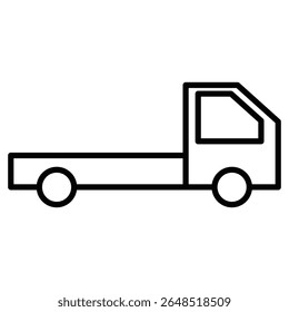 Pickup truck icon Outline isolated logo mark