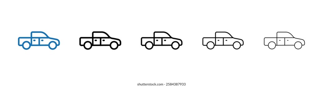 Pickup truck icon Outline vector logo for web ui