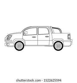 pickup truck icon over white background, vector illustration