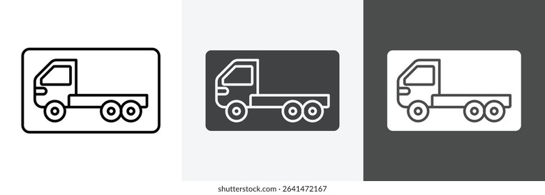 Pickup truck icon set vector art