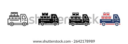 Pickup Truck icon sheet multiple style collection