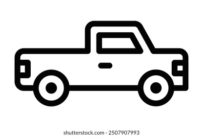 Icono de camioneta en un estilo simple y audaz. Ideal para temas de automoción, transporte y entrega. Ilustración vectorial. Trazo editable.