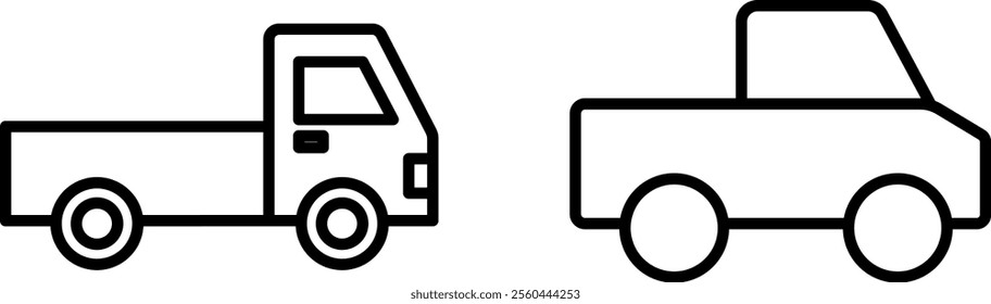 "Pickup Truck Icon - Symbol of Utility, Transport, and Vehicles"