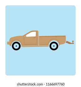 Pickup truck icon. Vector illustration. Design for use or transportation.