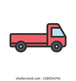 Pickup Truck icon vector image. Can also be used for Vehicles. Suitable for mobile apps, web apps and print media.