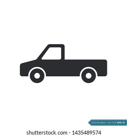 Pickup Truck Icon Vector Template Flat Design