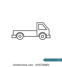 Pickup Truck Icon Vector Template Flat Design