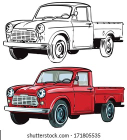 Pick-up truck illustrations