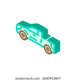pickup truck isometric icon vector. pickup truck sign. isolated symbol illustration