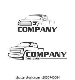 Pickup Truck Line Art Logo
