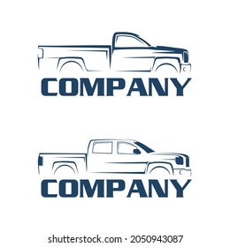 pickup truck line art logo