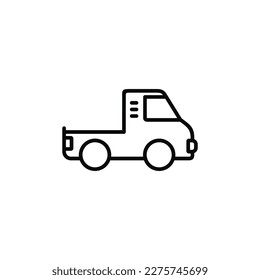 Pickup truck line icon isolated on white background