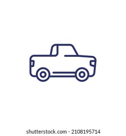 icono de línea de camioneta, vector