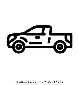 pickup truck line icon vector. pickup truck sign. isolated contour symbol black illustration