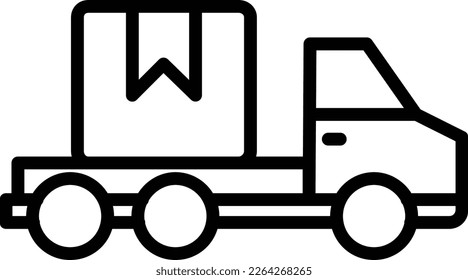 Diseño de iconos de vectores de línea de camiones de recogida